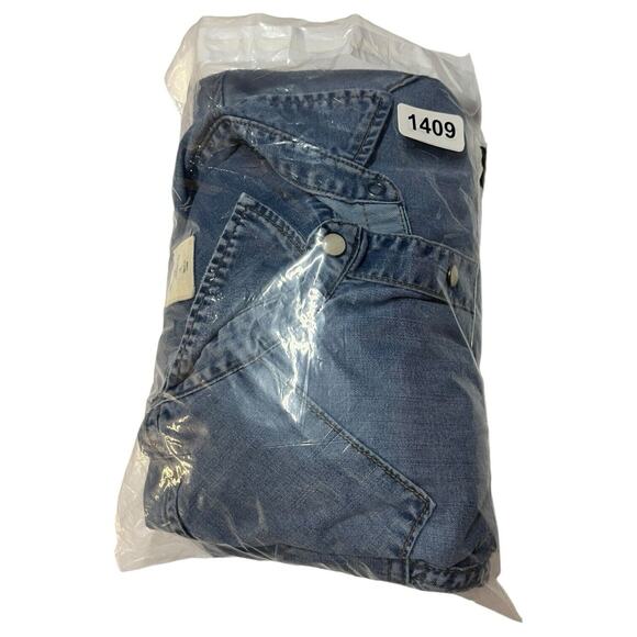 Gap Maternity Top Womens L Pearl Snap Long Sleeve Button Up Western Chambray - Picture 11 of 11